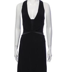 Just Cavalli V-Neck Long Black Evening Dress Stretchy Size S/M